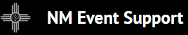 NM Event Support logo on black background.